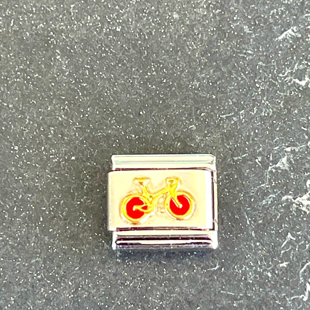 NWOT Zoppini red enameled bicycle charm